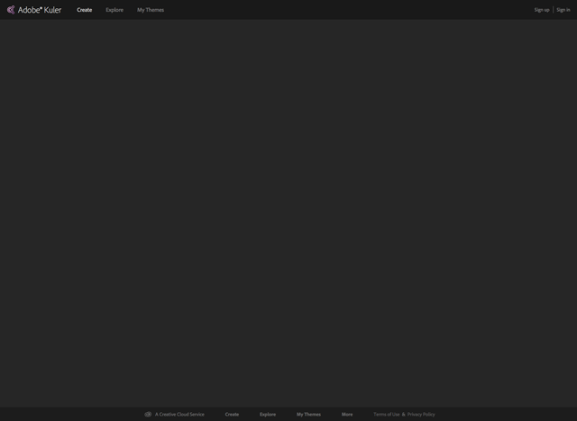 Adobe Kuler's homepage