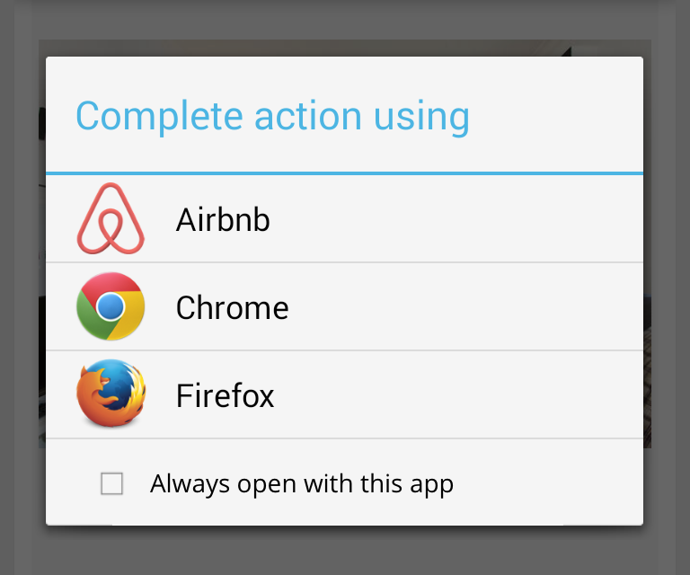 Better Android "Complete action with"