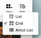 iTunes dropdown