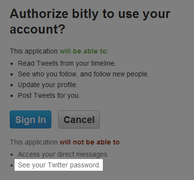 Twitter OAuth 'See your Twitter password'